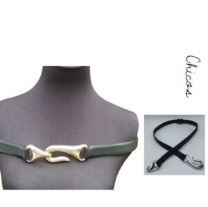 Chicos leather adjustable belt S-M‎